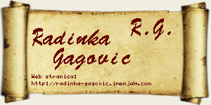 Radinka Gagović vizit kartica
